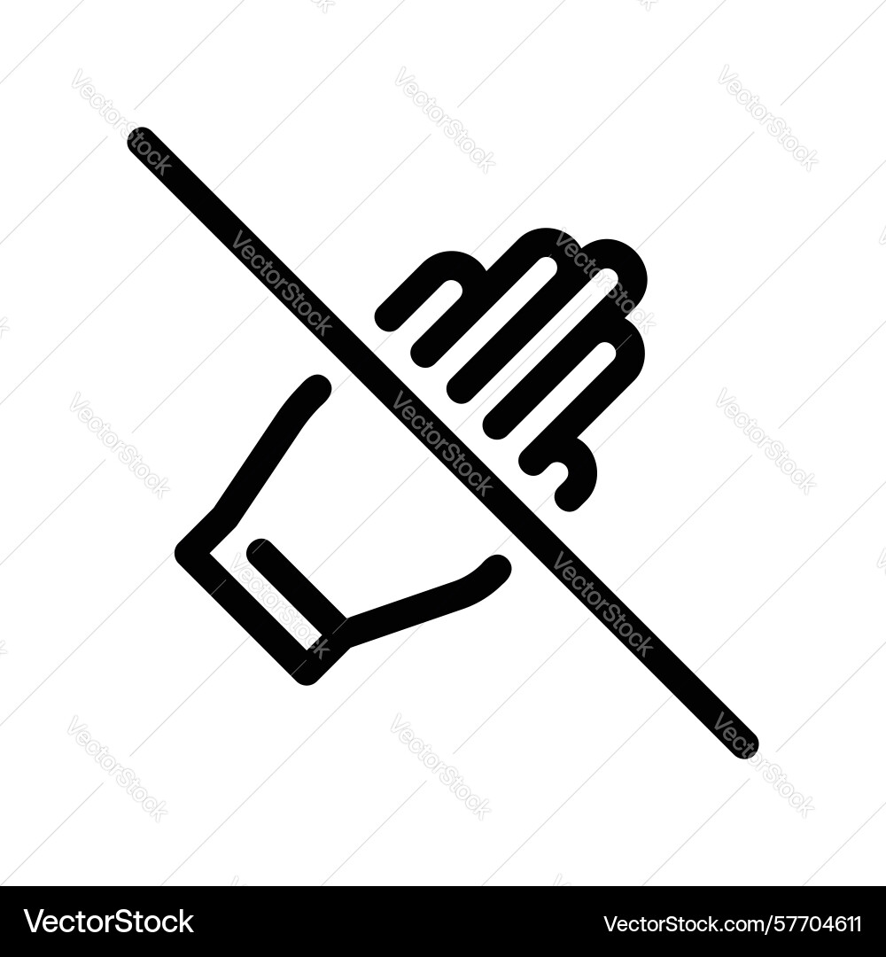 Do not touch warning sign with a crossed out hand Do not touch warning sign with a crossed out hand vector image