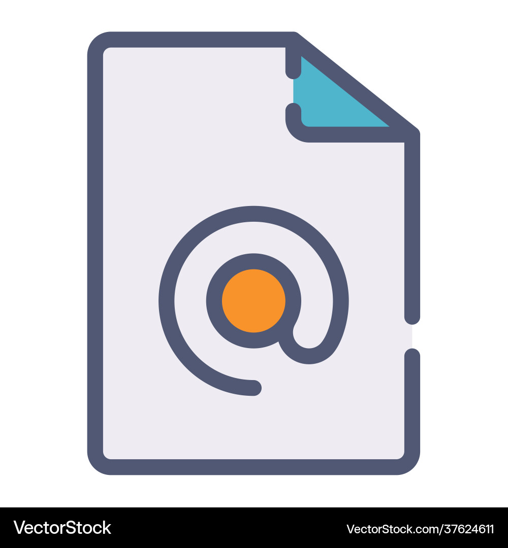 Document attachment email file single isolated Document attachment email file single isolated vector image