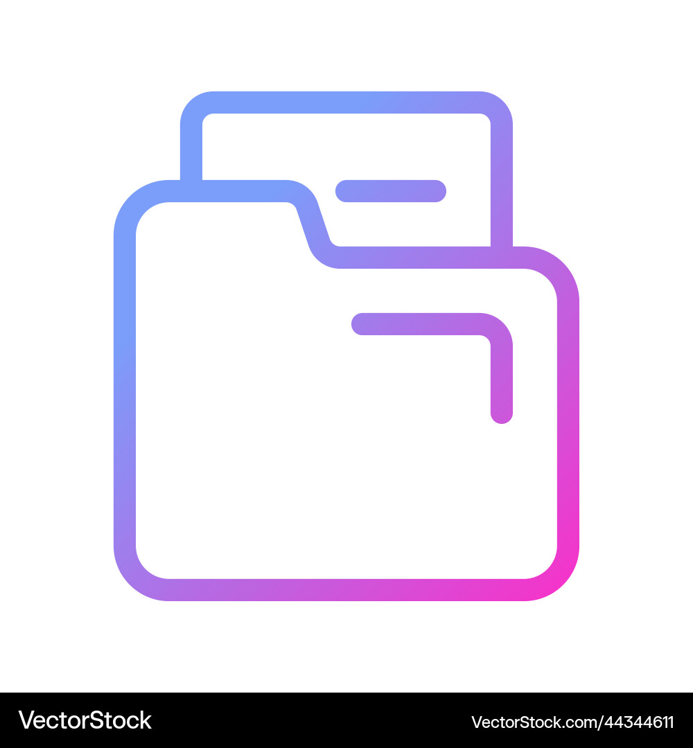 Document in folder pixel perfect gradient linear Document in folder pixel perfect gradient linear vector image