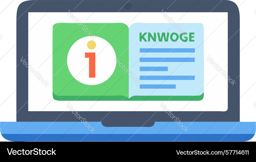 Laptop with multi-line graph complex data vector image