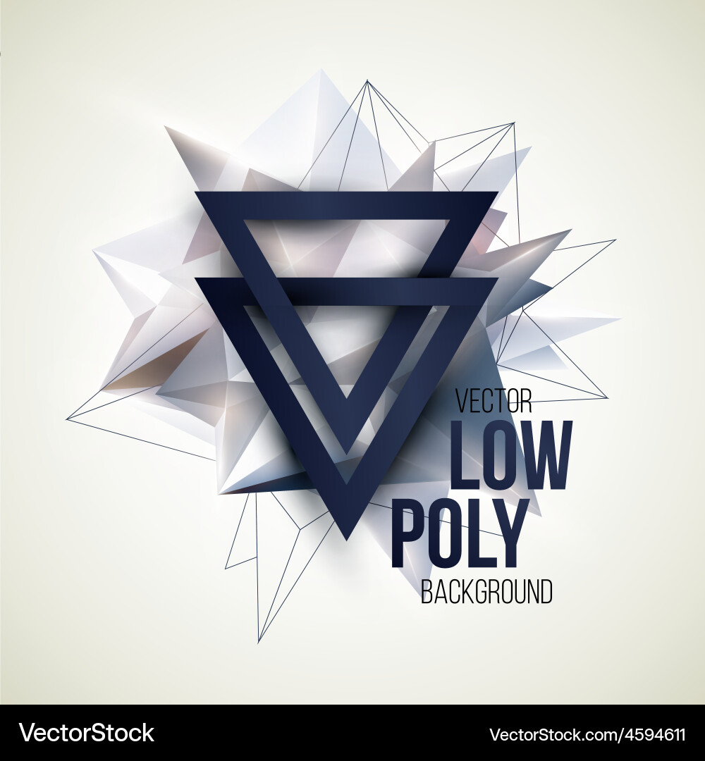 Low poly triangular background design element Vector Image