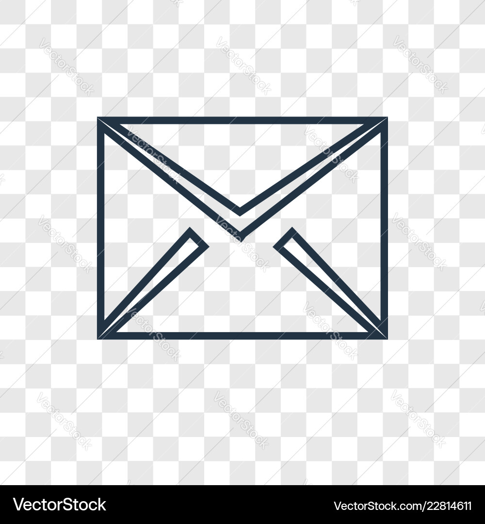 Mail concept linear icon isolated on transparent Mail concept linear icon isolated on transparent vector image