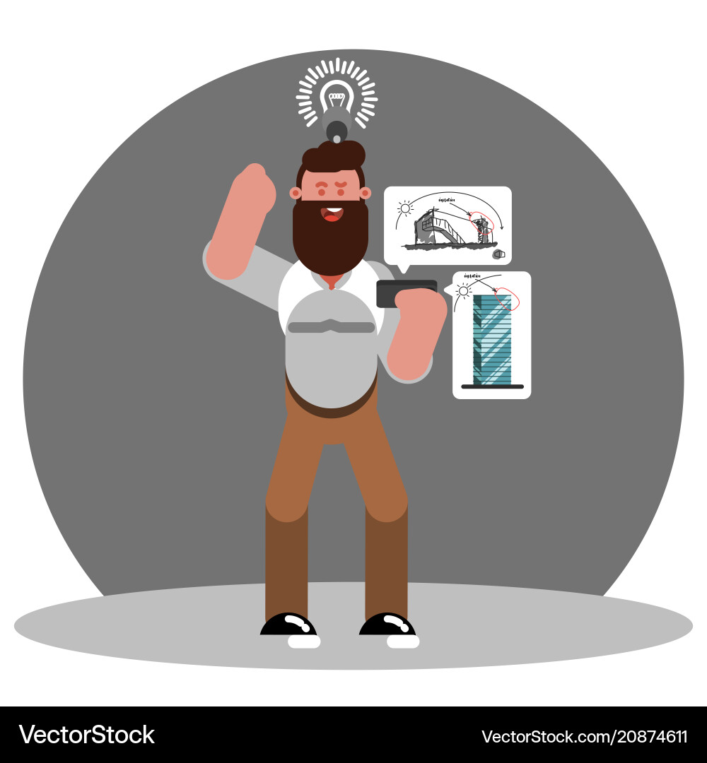 Man architect generate an idea Man architect generate an idea vector image