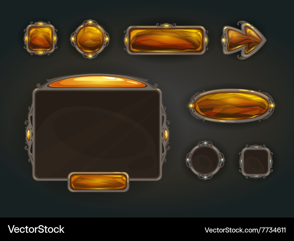 Medieval Game UI Elements vector image