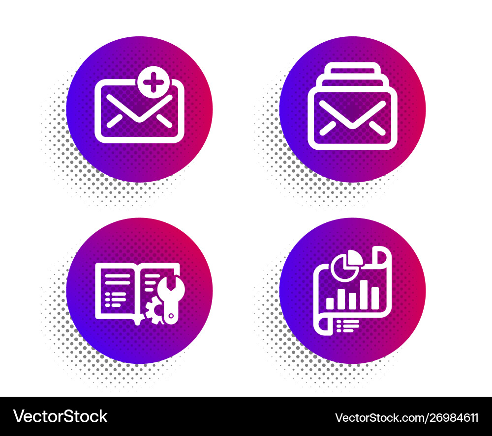 New mail and engineering documentation icons New mail and engineering documentation icons vector image