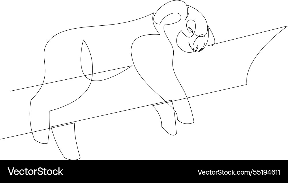 One continuous line drawing of koala on a tree One continuous line drawing of koala on a tree vector image