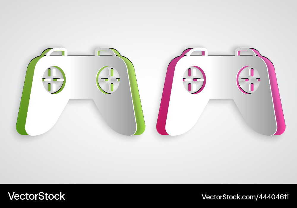 Paper cut game controller or joystick Paper cut game controller or joystick Vector Image