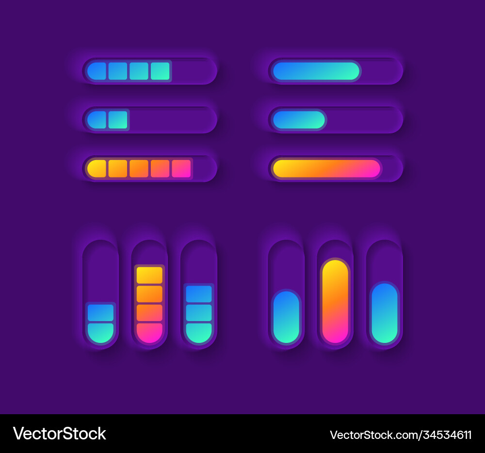 Power gauge ui elements kit Power gauge ui elements kit vector image