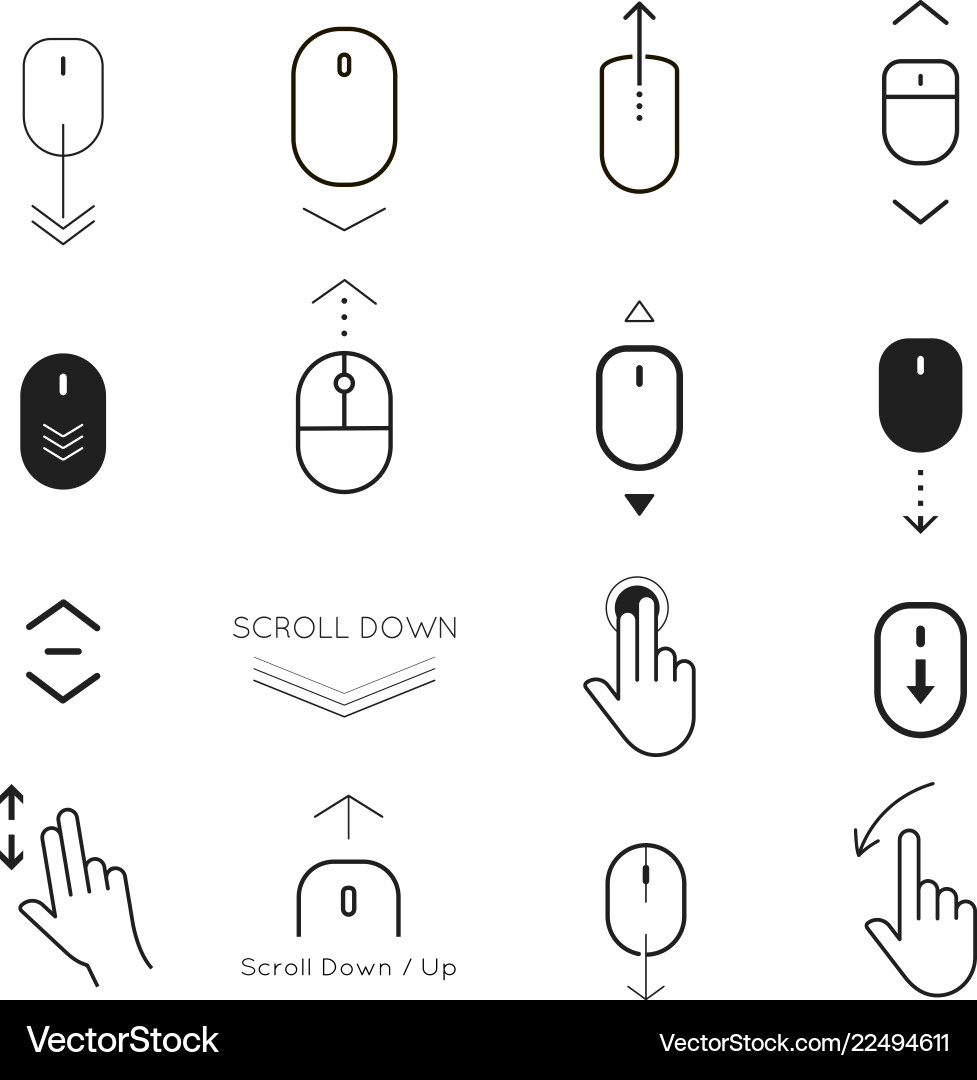 Scroll & Button Icons vector image