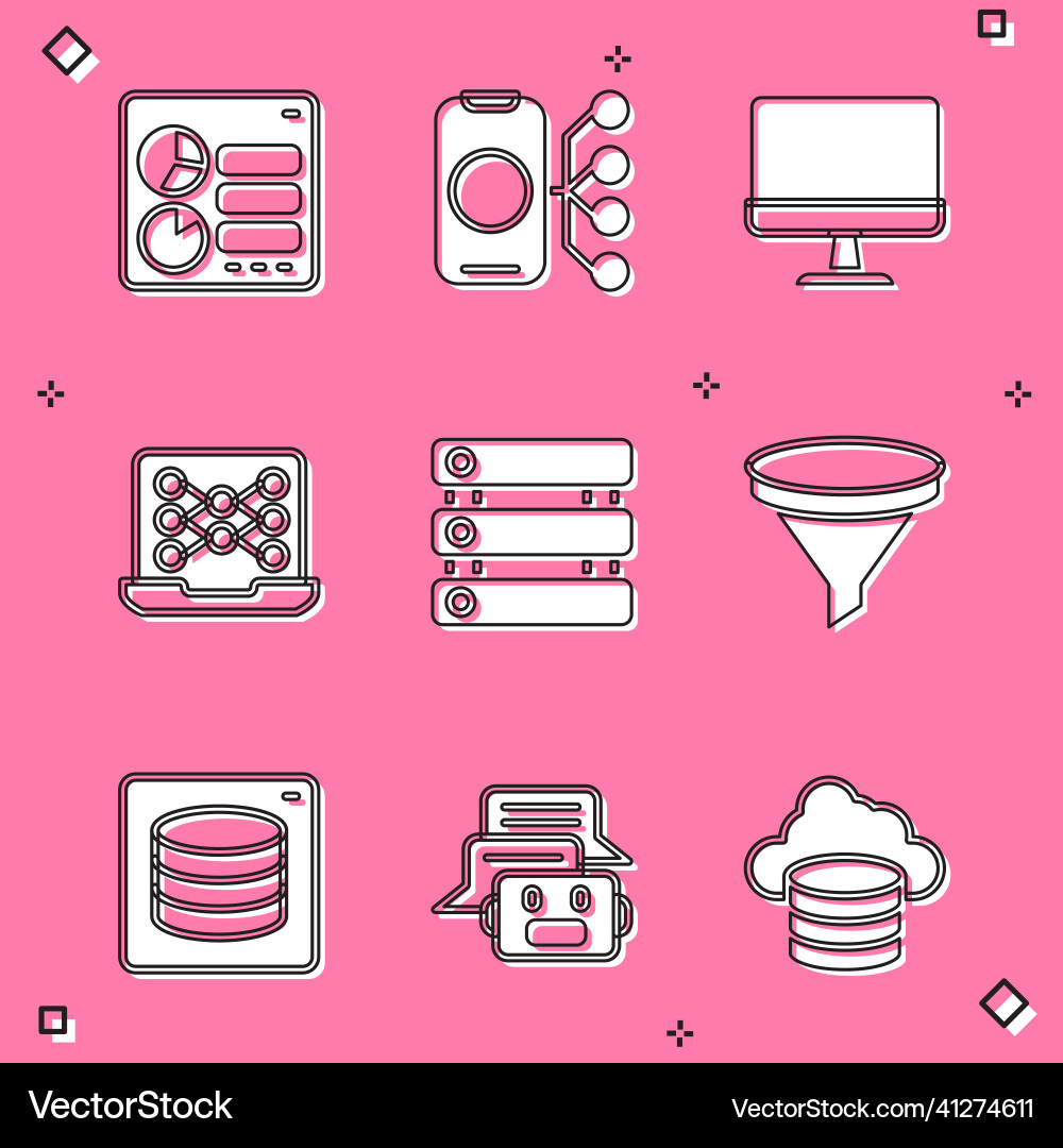 Set computer api interface neural network Set computer api interface neural network vector image