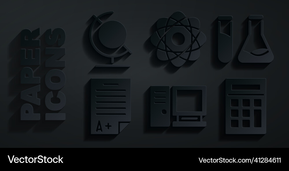 Set computer monitor test tube and flask exam Set computer monitor test tube and flask exam Vector Image