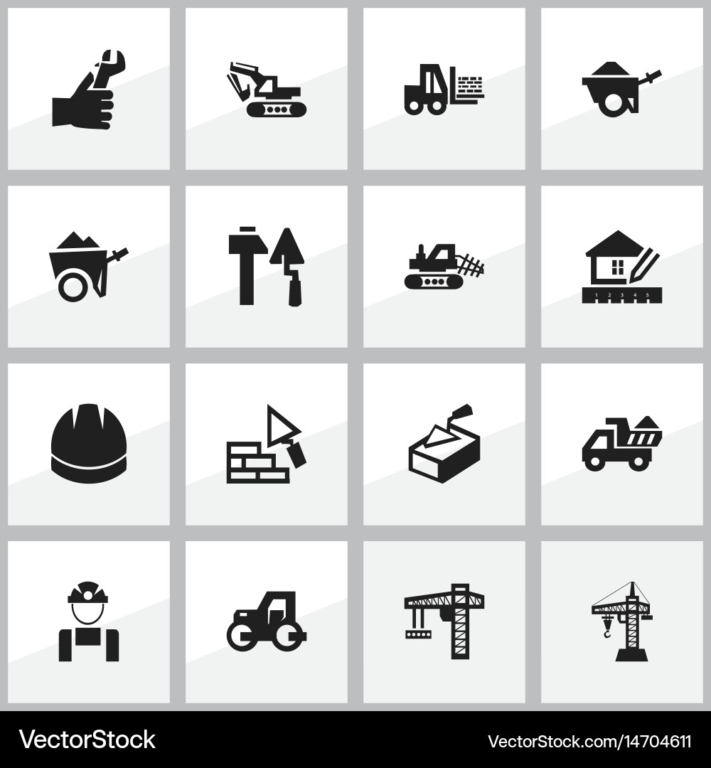 Set of 16 editable structure icons includes vector image