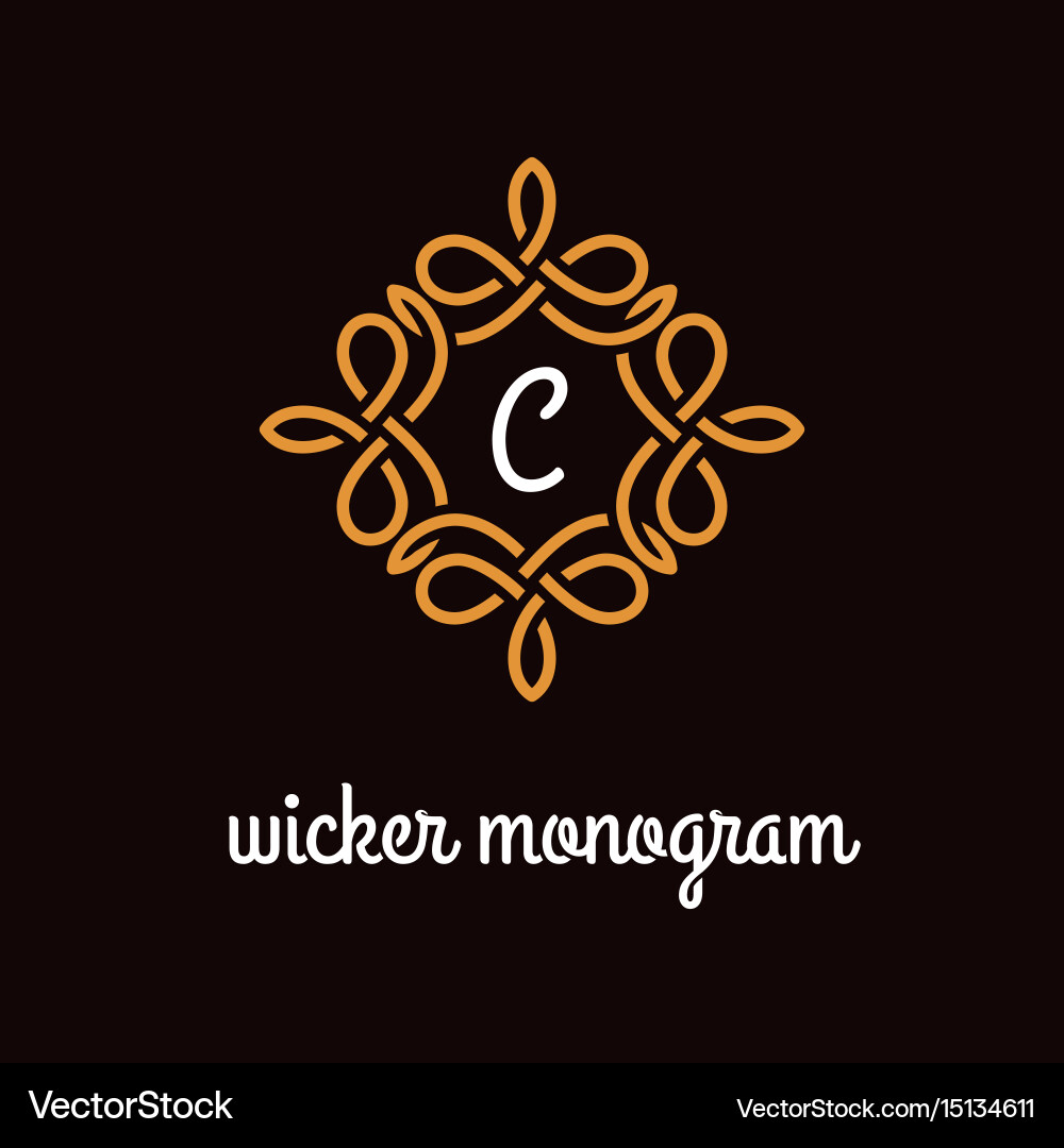 Wicker monogram Vector Image