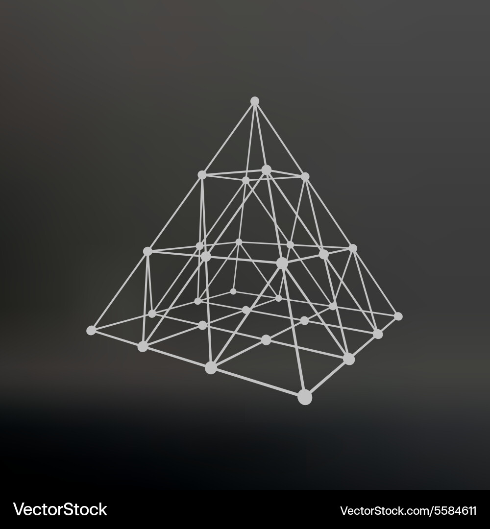 Wireframe Pyramid Mesh vector image