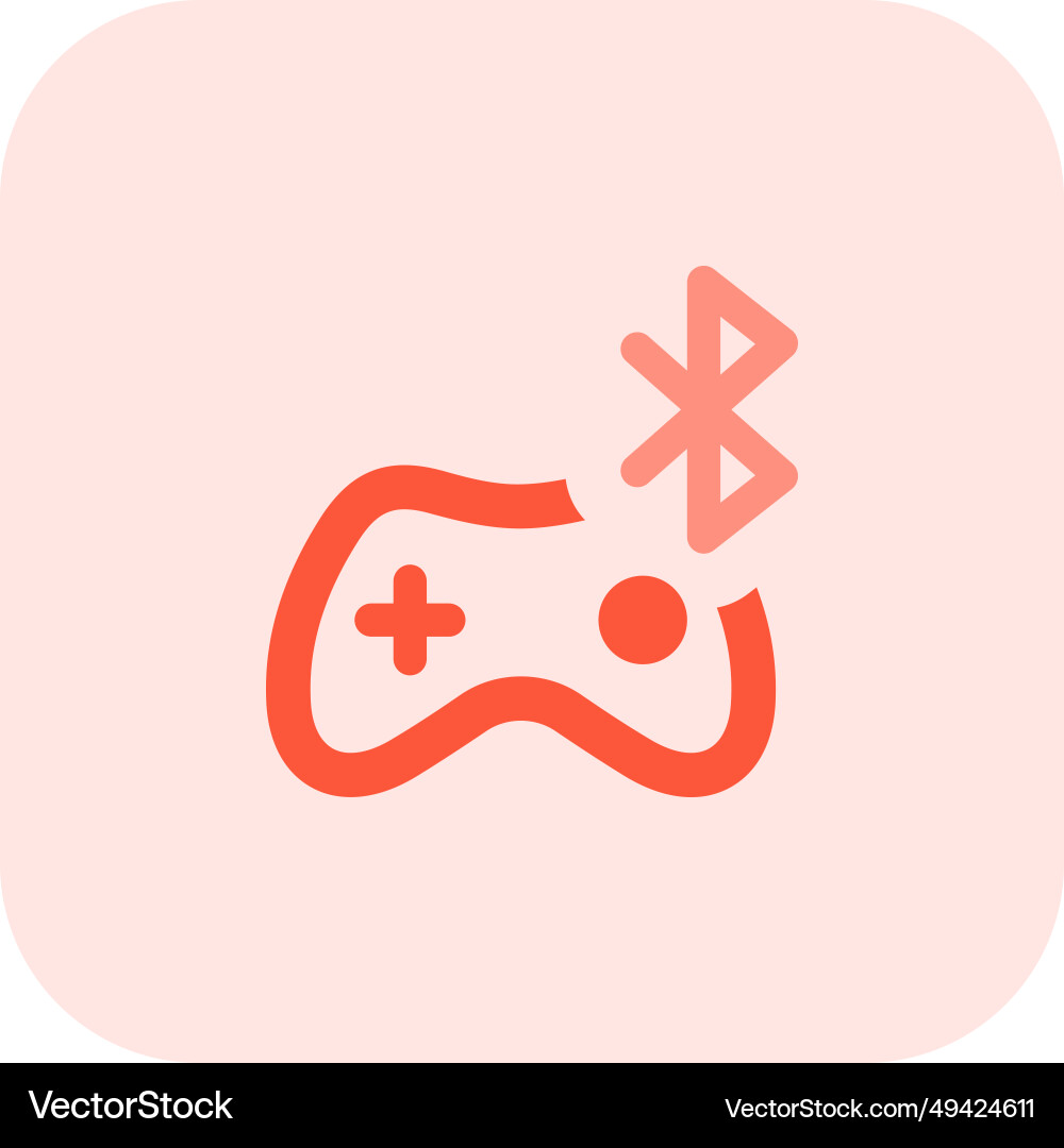 Wireless controller for gaming via bluetooth vector image