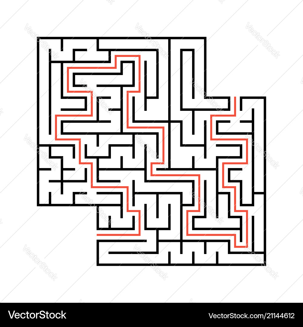 Abstract Maze Puzzle - Square Challenge vector image