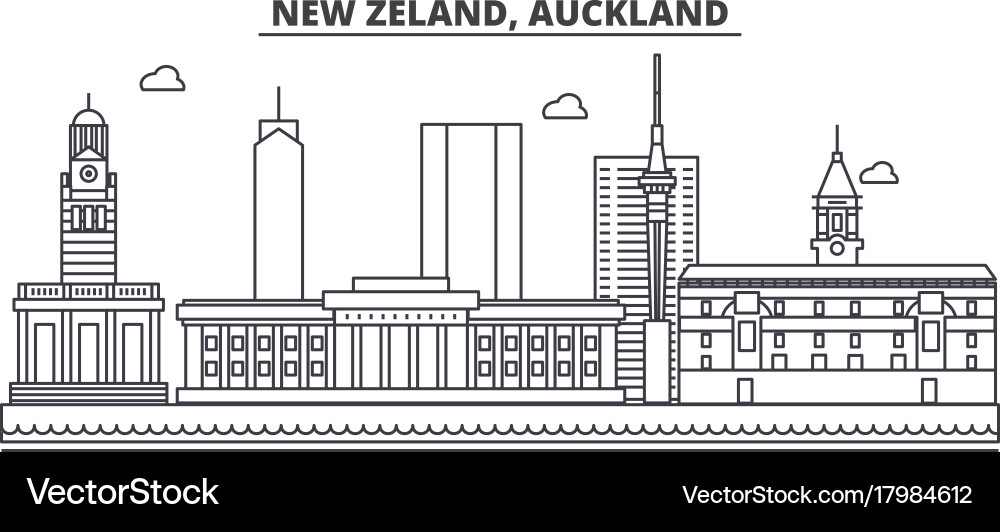 Auckland Skyline Neuseeland Vektorbild