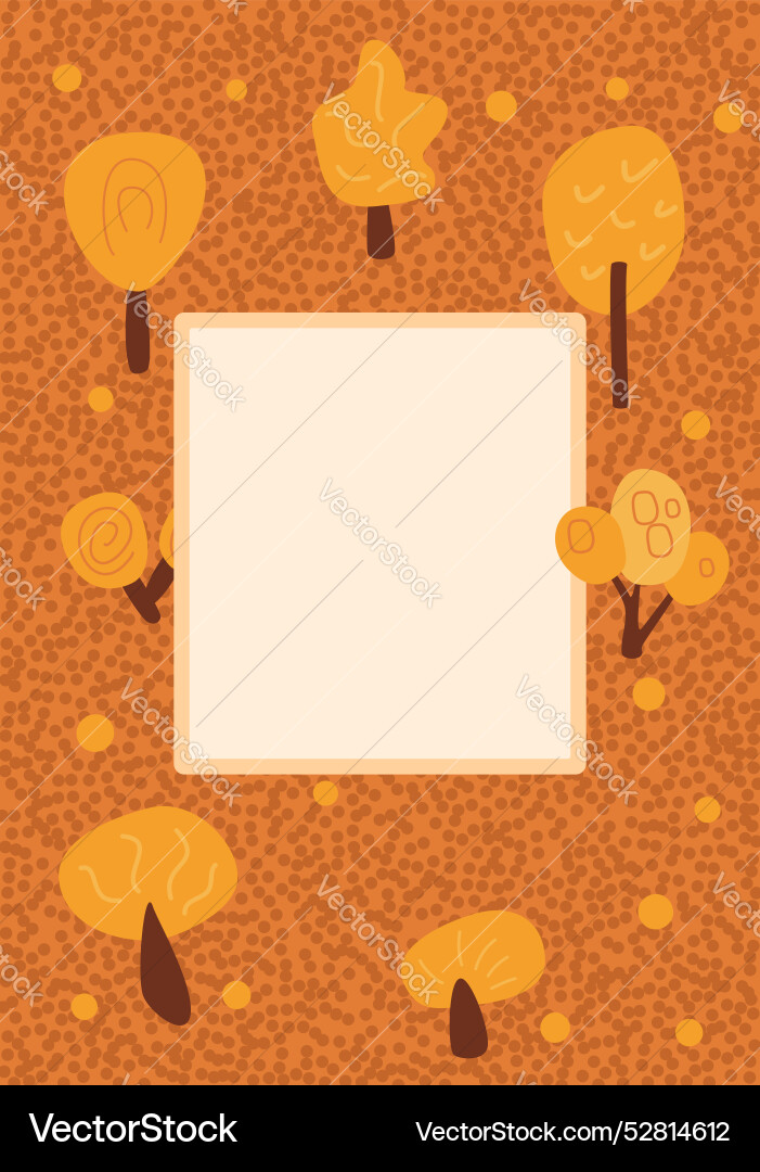 Autumn forest background with frame for text Autumn forest background with frame for text vector image
