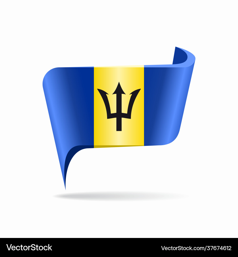 Barbados Flag Map Pointer vector image