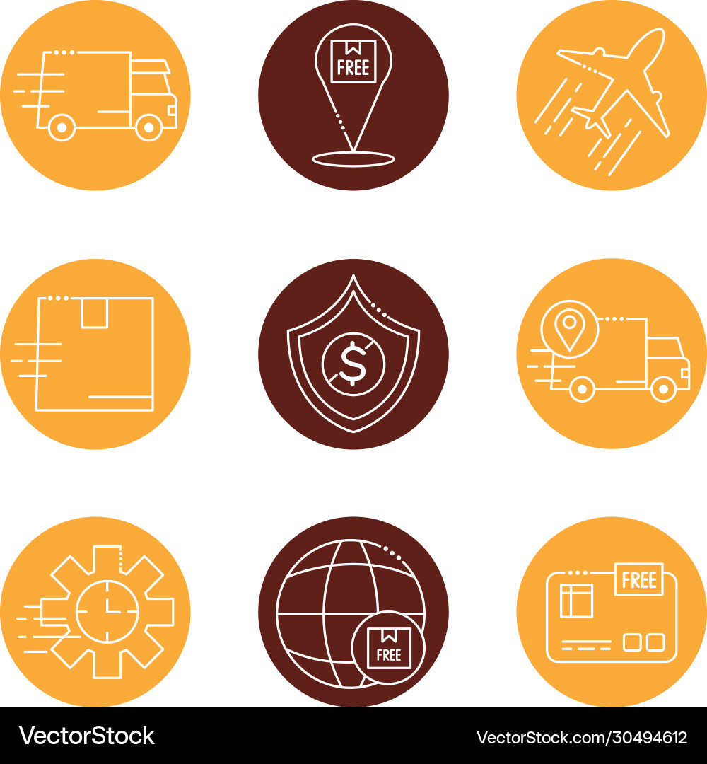 Bundle fast delivery and free block vector image