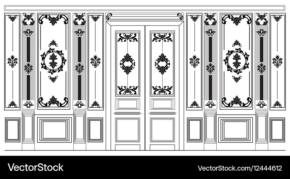 Damask Frame Pattern Vector Image