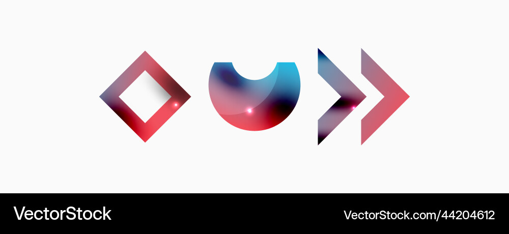 Dynamic composition shiny geometric shapes Vector Image