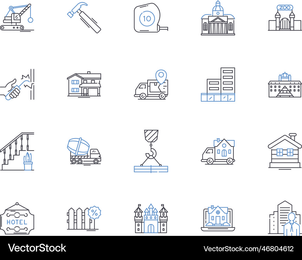 Form line icons collection input layout fields vector image