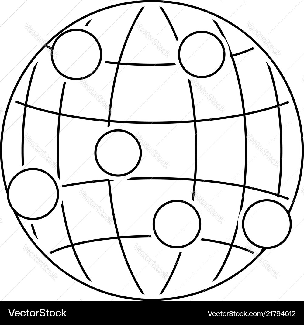 Globe connection point icon Globe connection point icon vector image
