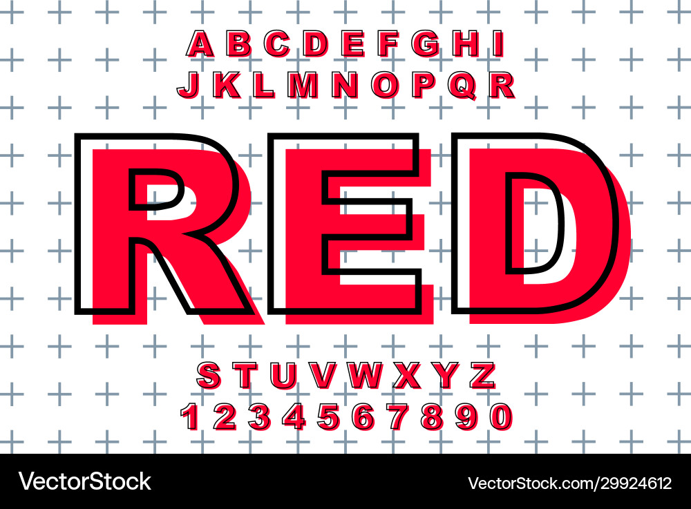 Grunge Bold Alphabet Font Vector Image
