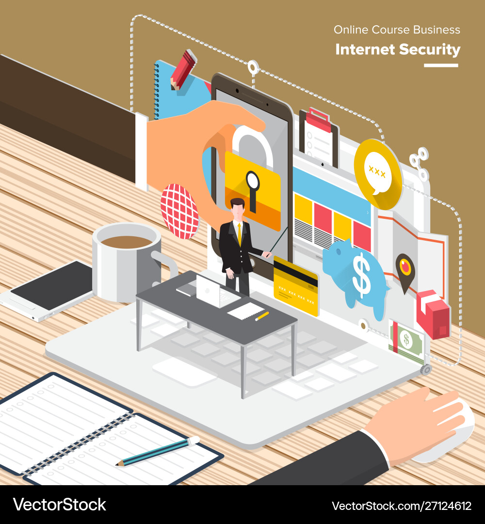 Isometric Internet Security Concepts vector image