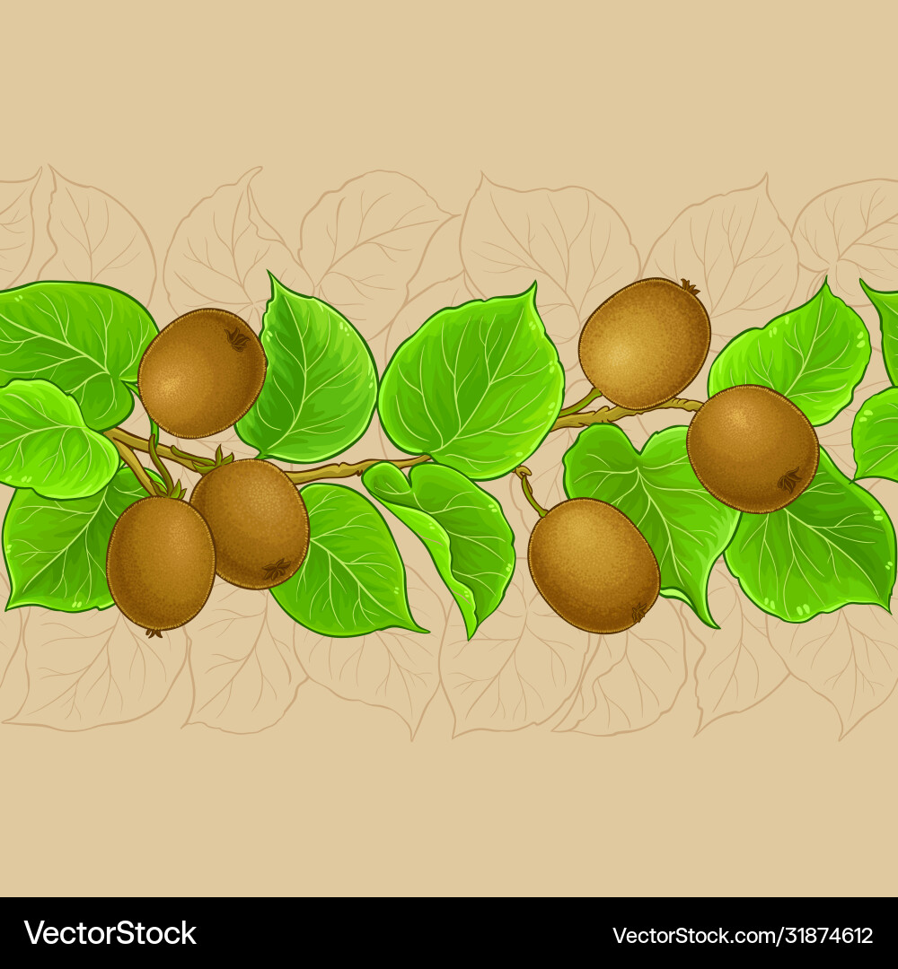 Kiwi branches pattern on color background Kiwi branches pattern on color background vector image