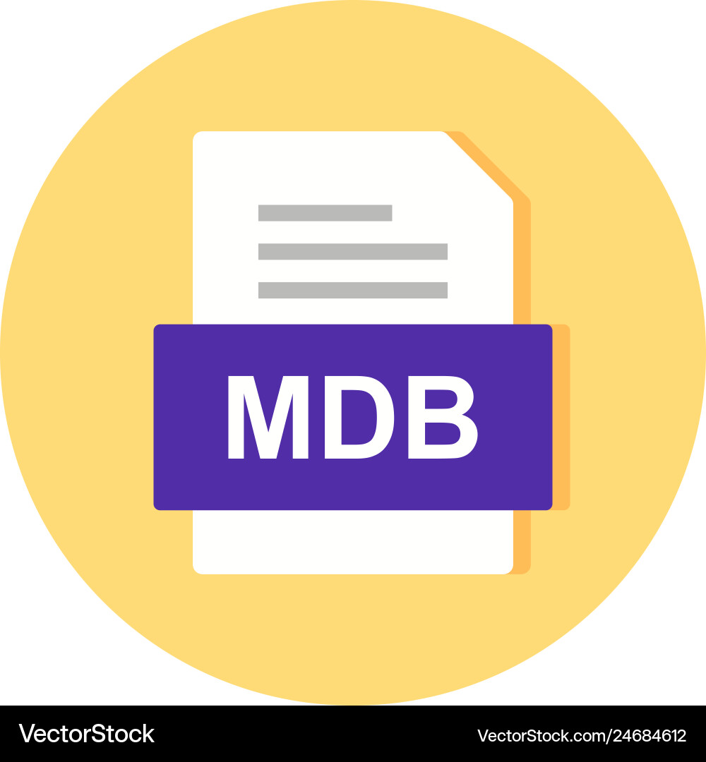 Mdb file document icon vector image