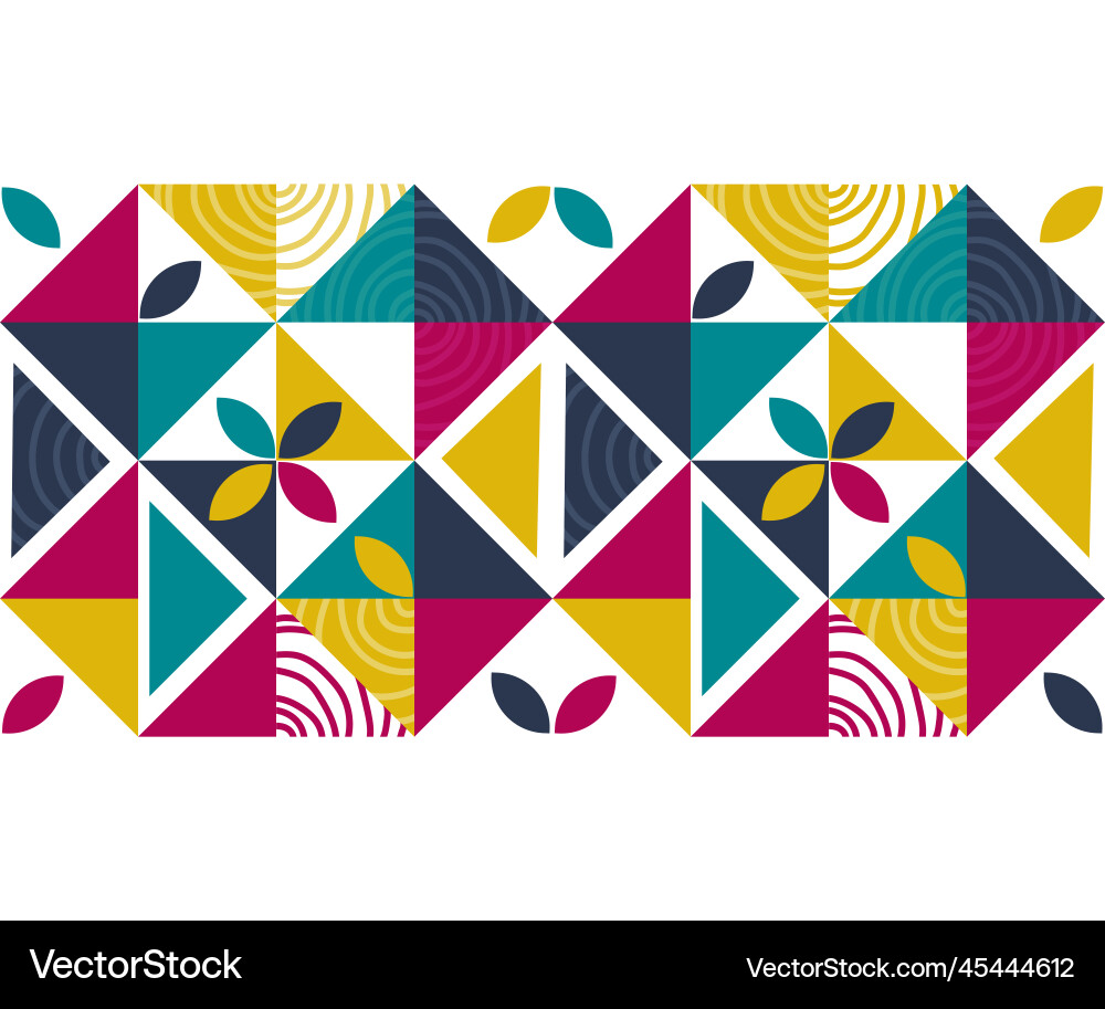 Minimal geometric 20s seamless border pattern Minimal geometric 20s seamless border pattern vector image