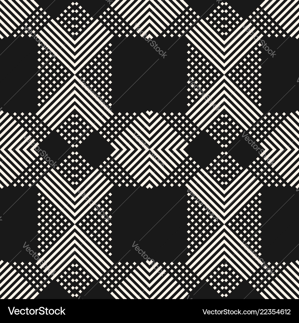 Monochrome seamless pattern with cross diagonal Vector Image