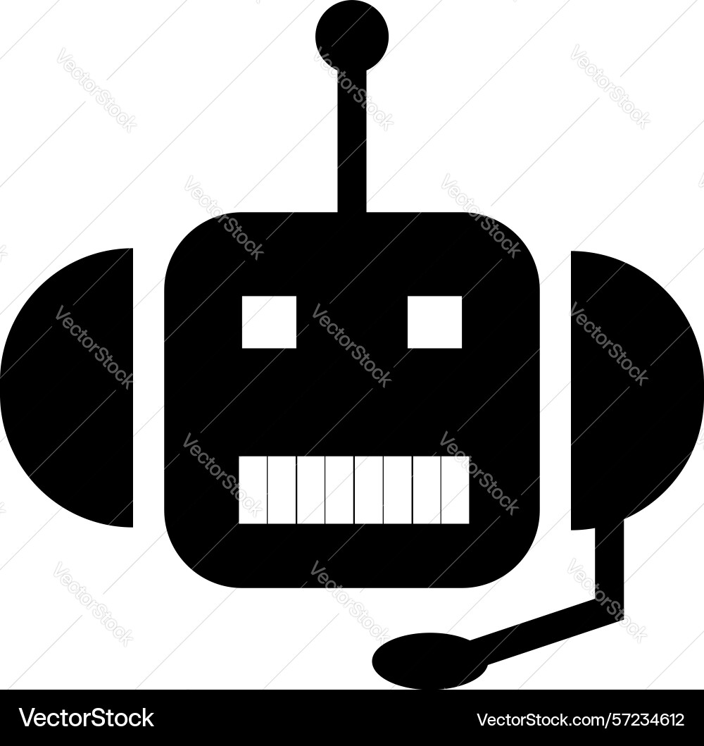 Robot call center operator Vector Image