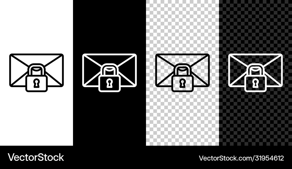 Set line mail message lock password icon isolated Set line mail message lock password icon isolated vector image