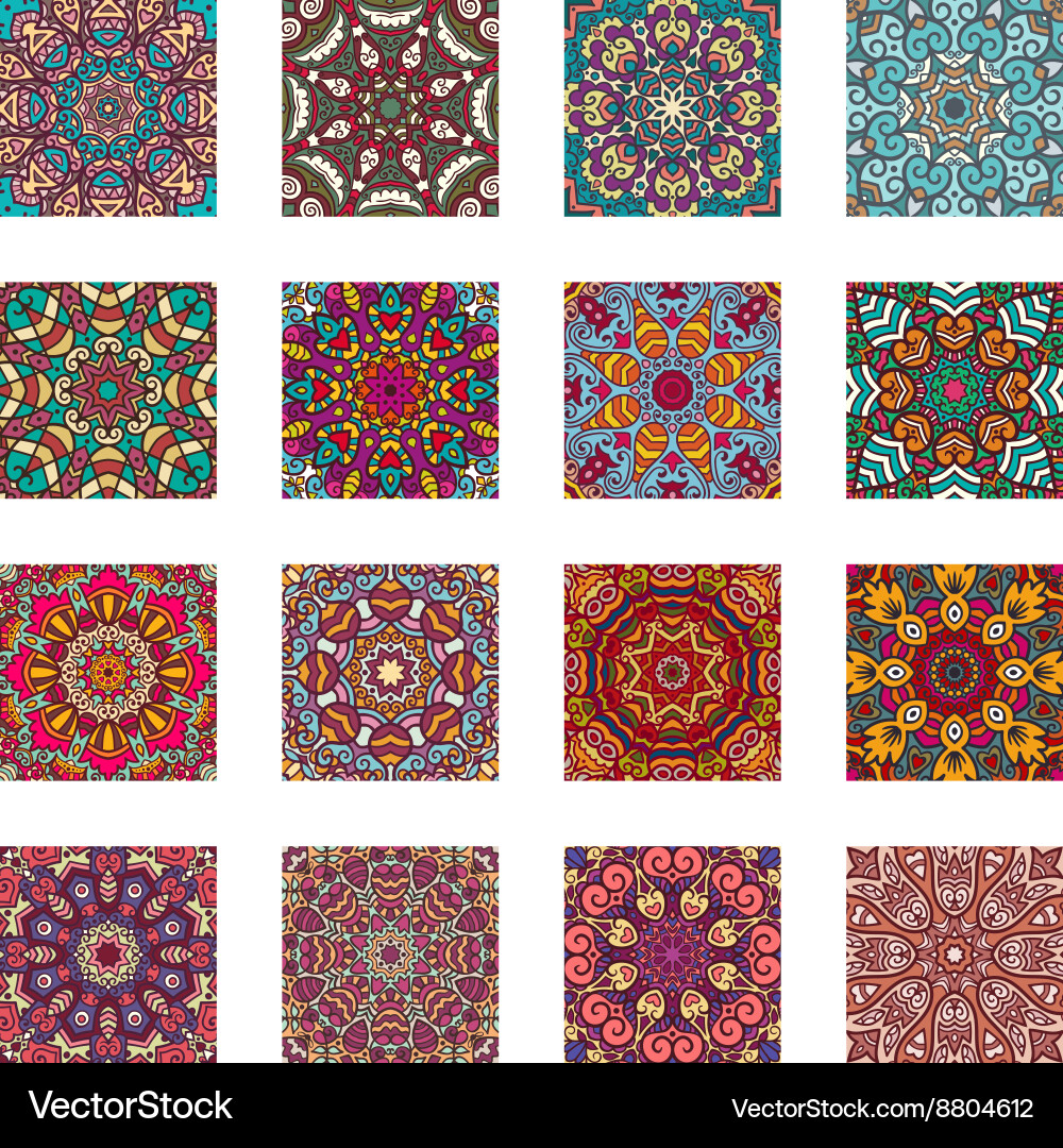 Set of ethnic patterns vector image