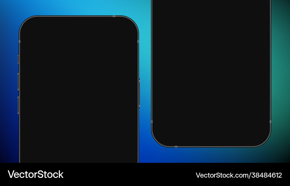 Simple smartphone set mockup with gradient Vector Image