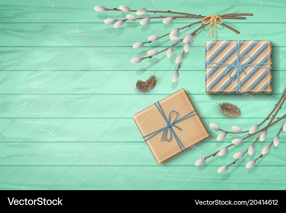 Spring top view background vector image