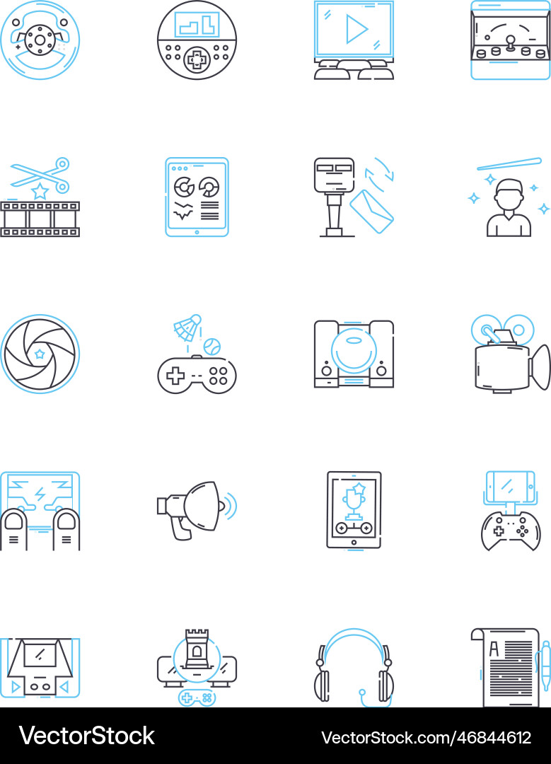 Talkcasting linear icons set conversation Talkcasting linear icons set conversation Vector Image
