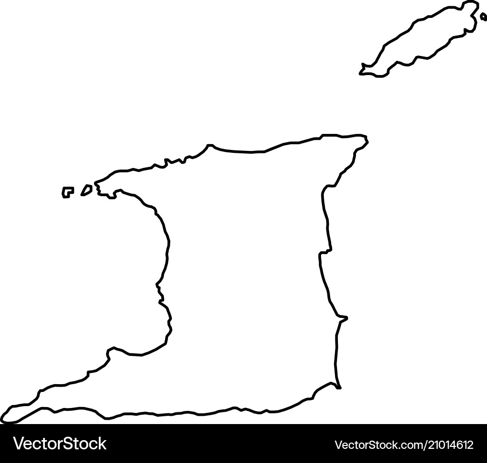 Trinidad und Tobago Karte von schwarzen Konturkurven Trinidad und Tobago Karte von schwarzen Konturkurven vektorbild