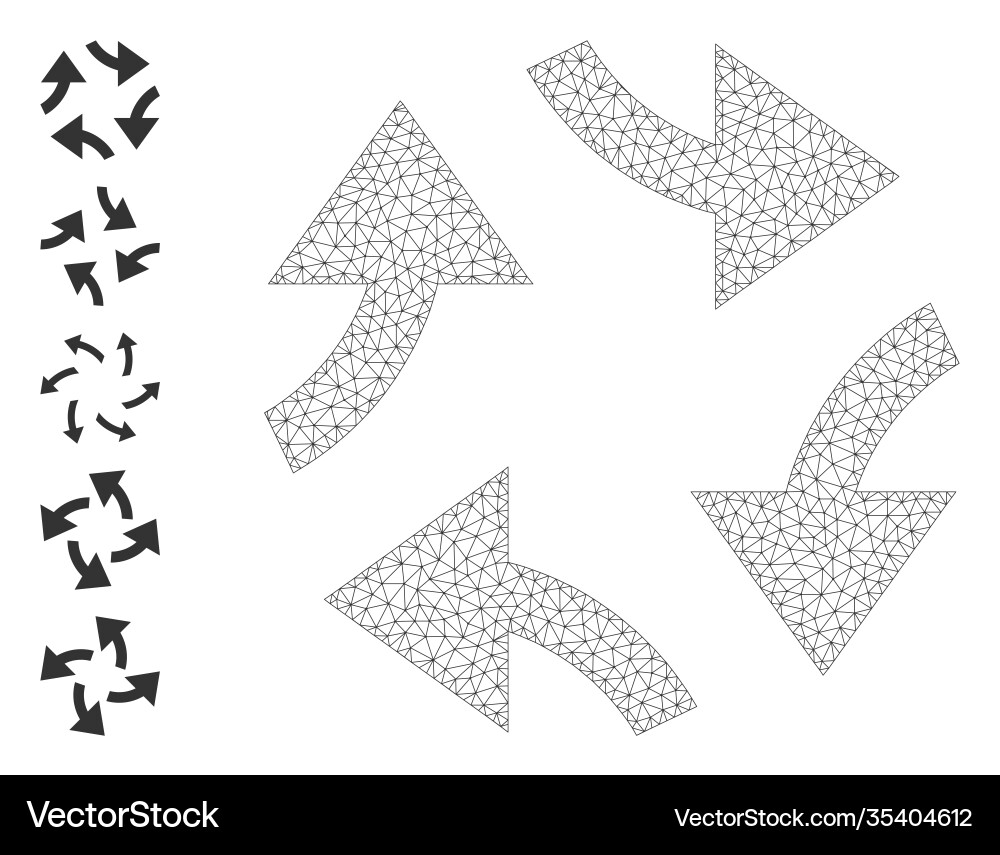 Web net swirl arrows icon with simple glyphs Vector Image