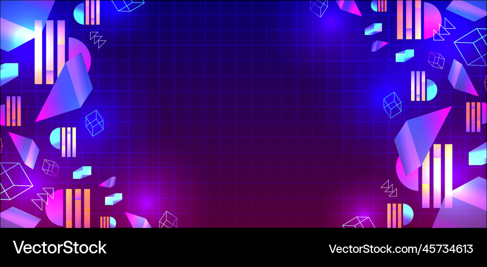 80s style background abstract with gradient mesh vector image