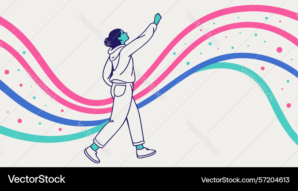 Agile person running with dynamic motion trails Vector Image