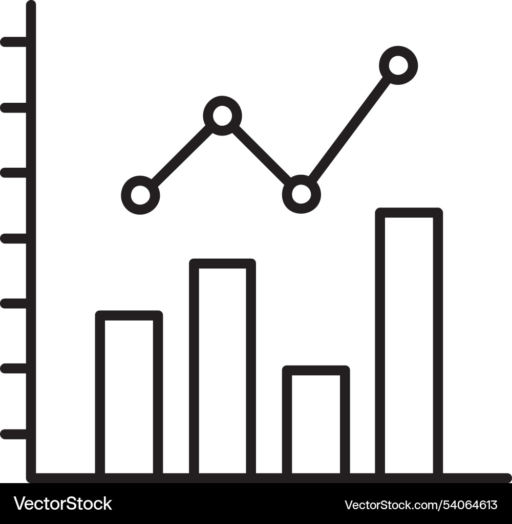 Bar chart line icon design vector image