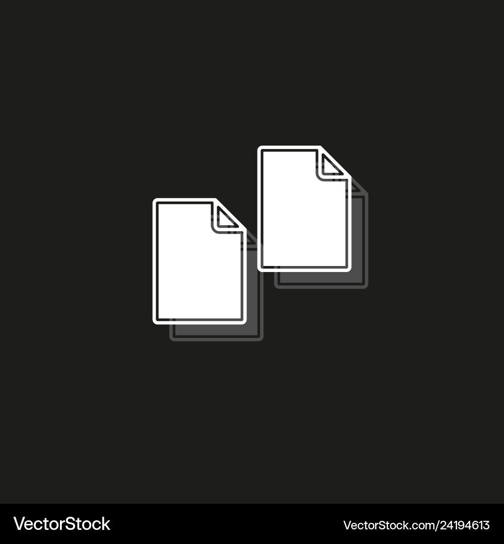 Copy or duplicate document icon - web page symbol vector image