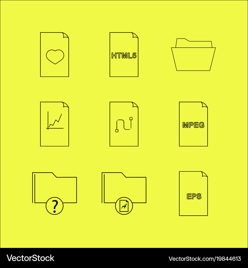 Dateien und Ordner lineare Icon setzen einfache Umriss Dateien und Ordner lineare Icon setzen einfache Umriss vektorbild