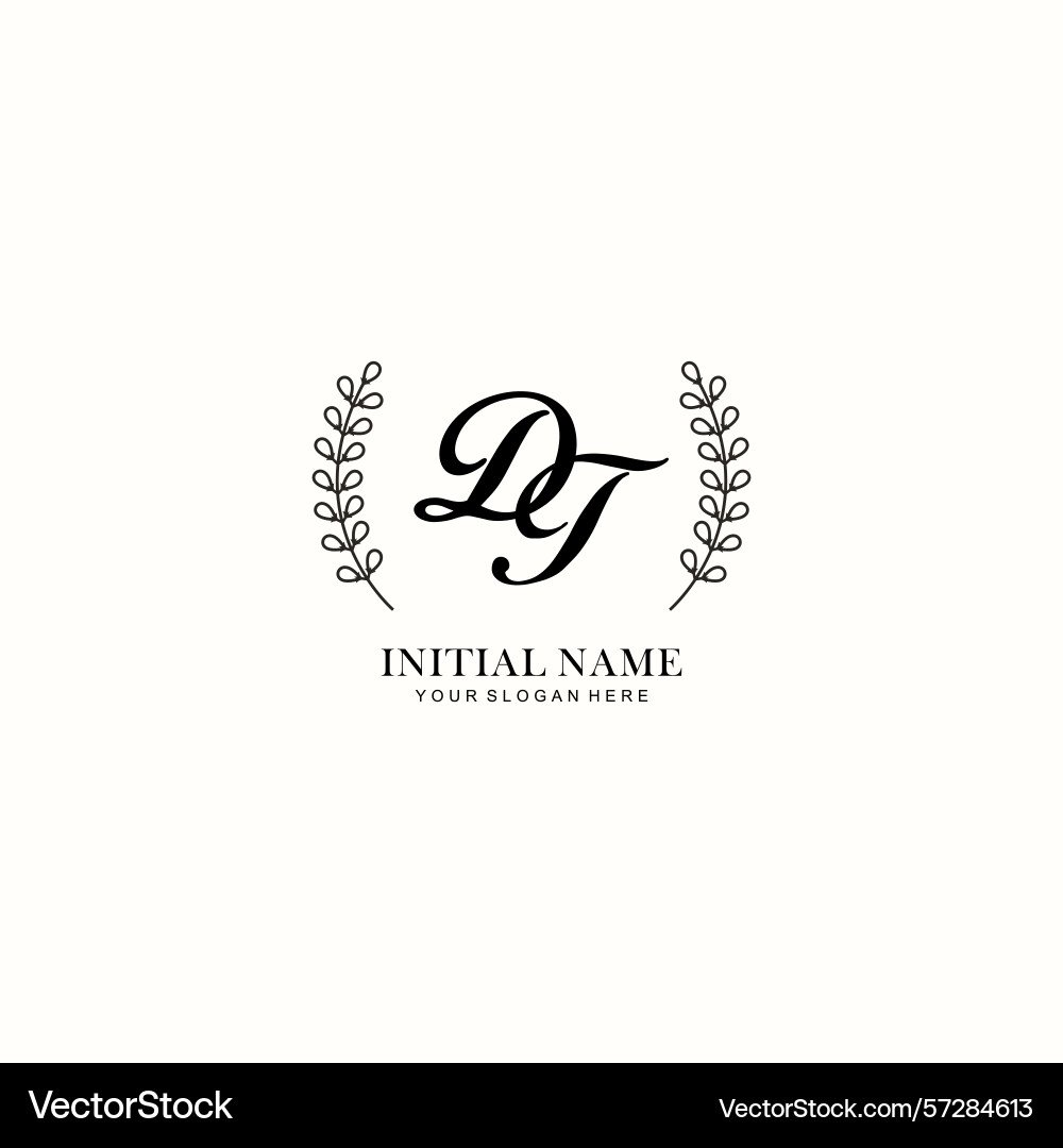 Dt initial logo templates with botanical elements Dt initial logo templates with botanical elements Vector Image