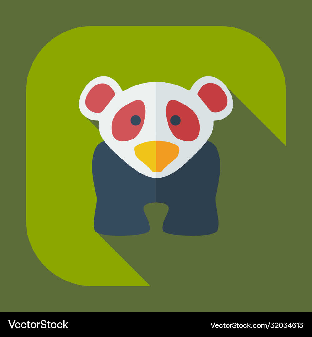 Flat modern design with shadow icons pandas Flat modern design with shadow icons pandas Vector Image