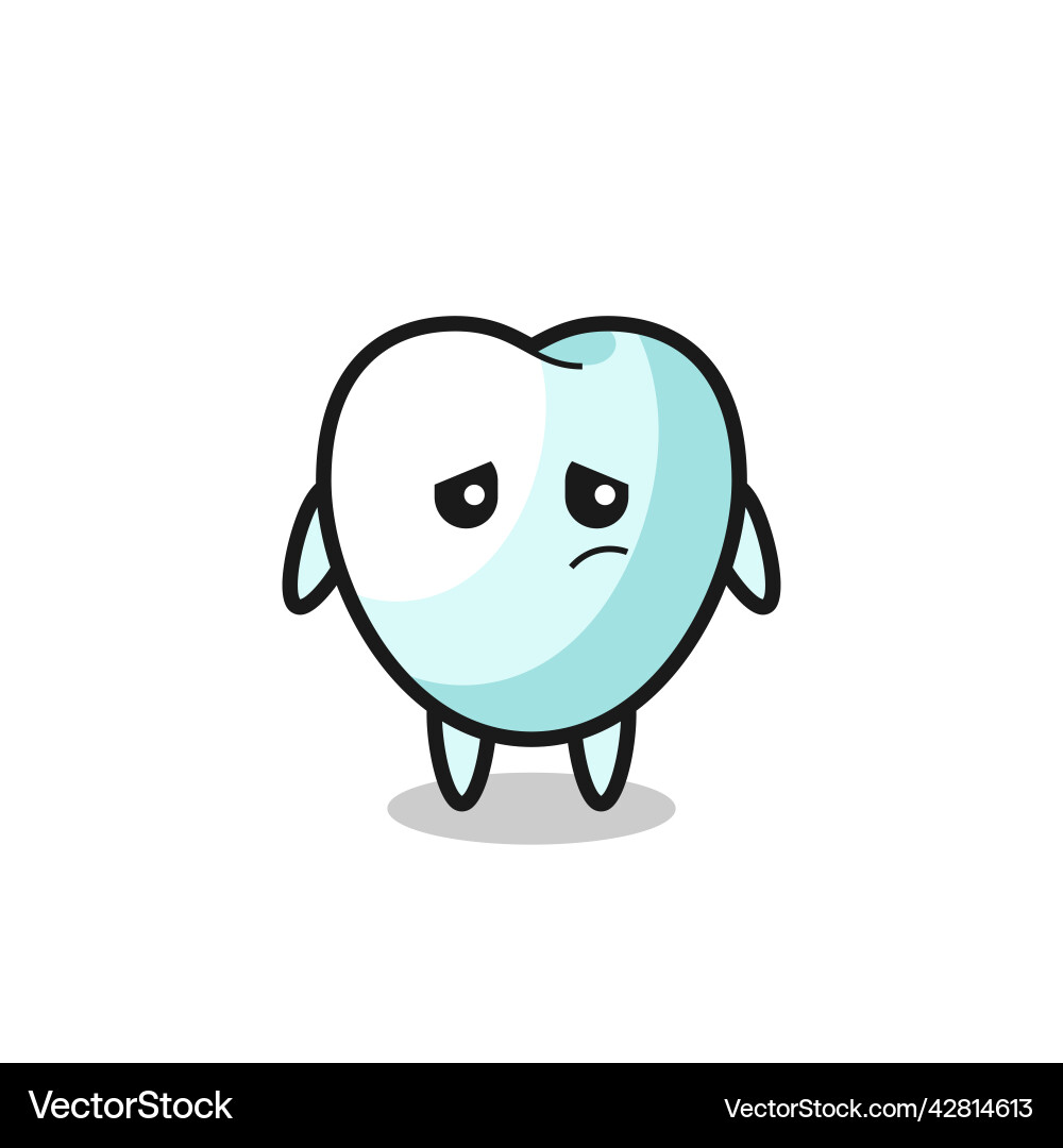 Lazy gesture of tooth cartoon character Vector Image